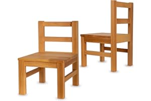‎STABOOS Staboos 2er Set Kinderstuhl aus massivem Buchenholz - Bio geölte Vollholz Stühlchen - Montierter Stuhl für Kinderzimmer - Stuhl für Kinder ohne scharfe Kante - Natur Bio geölt