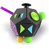 The 12 Sided Fidget Cube Relieves Stress And Increases Focus For Adults And Children With Adhd Add Ocd Autism Blue And White And Black Amazon Co Uk Toys Games