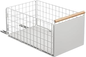 KOOLKASA Cajones extraibles para Cocina, rganizador de telescopico cajones más profundo con guías para cajones y manija de madera, cajón extraíble de metal para gabinetes de Cocina - 40 L x 24 W x 19,5 H CM