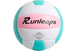 Runleaps Soft Indoor Volleyball Waterproof Volleyball Light Touch Recreational Ball for Pool Gym Indoor Outdoor (Size 5)
