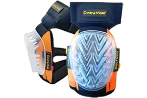 CHAPS & MORE Professionnel Genouillères de sécurité avec double utilisation par amovible Casquette I rembourrage quadruple I ajustement ergonomique pour le genou I Certifié selon DIN EN 14404 Ingénierie allemande