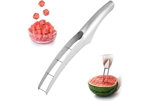 TUKNON Affettatrice per Anguria,Taglia Anguria,Affettatrice Anguria,Taglia Anguria Fette Acciaio Inox,Taglierina Affetta Anguria,Coltello da Anguria in Acciaio Inox,Taglia Frutta a Cubetti Affettatrice