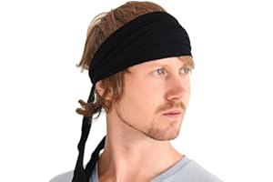 CHARM Bandana Cheveux Homme En Viscose, Bandeau Pirate Femme Pré Attaché, Foulard Danse Style Boheme, Deguisement Ninja, Serre Tete Japonais Pour Yoga, Arts Martiaux Et Kickboxing