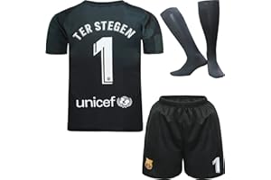 NIHMEX Barcelona TER Stegen Kinder Torwart Trikot Fußball #1, Neu Saison, Shorts Socken Torwarttrikot