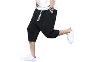 HIFI7 Pantaloni Uomo 3/4 Cotone Lino Pantaloncini Shorts Estate Leggero…