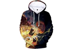 WINKEEY Sweat à Capuche Garçon Pull Animé Japonais 3D Impirmé Sweatshirt Nezuko Tanjiro Animé Cosplay pour Enfant