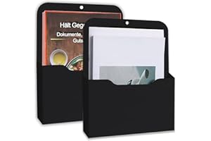 YUNXCNA Lot de 2 porte-documents magnétiques pour papier A4 - Pour tableau blanc, réfrigérateur et maison - Noir