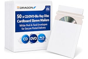 50 x CD kartong brevpapper omslag skala av och försegla kuvert/brevpapper vit – 50-pack