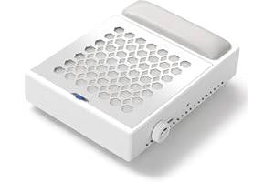 CHRISTINE SHELLY Nail Dust Collector 56W, Rechargeable Nail Extractor Cordless Vacuum Suction Brushless Fan with Reusable Filter, Powerful Manicure Machine for Drilling Polishing Salon Professional