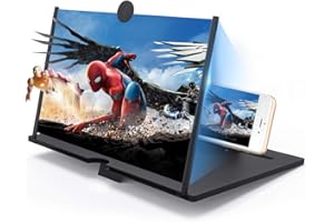 Newseego 10" Lupa de Pantalla de Teléfono, 3D HD Amplificador de Pantalla Videos Películas Amplificador Soporte de Teléfono Plegable Amplificador para Todos Smartphone, Negra