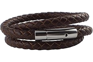 König Design Lederkette - Leder Halsketten - Echtleder - geflochten - schwarz und braun - 3-8 mm - 17-100cm - für Frauen und Männer