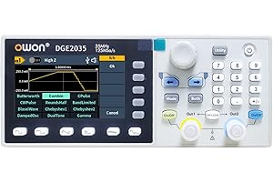 OWON DGE2035 Générateur de signal numérique Arbitrary Waveform AWG 14 bits Résolution verticale 2CH 35 MHz 125 MSa/s 3,6" LCD