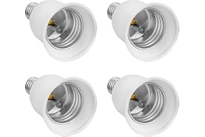 AKYNITE 4 × Adapter-Fassung E14 zu E27 für LED-Lampe, AC 230 V, Konverter von klein auf groß, Netzadapter E27 für E14, 4 Stück