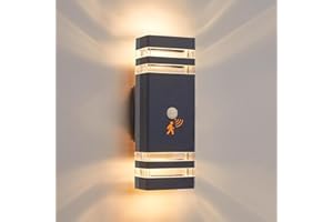‎CELAVY CELAVY Aussenlampe Außenlampe mit Bewegungsmelder - LED GU10 Außenleuchte Aussenleuchte Wand, IP65 GU10 Up Down Wandleuchte Wandlampe aussen, Außenbeleuchtung Ausenbeleutung Hauswand, Anthrazit