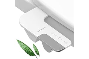 W WITHLENT Bidet Attachment for Toilet UK - WITHLENT Non-Electric Cold Water Bidet Toilet Attachment Adjustable Water Pressure Dual nozzles Front Wash Back Wash Bidet with Brass Inlet (Silver)