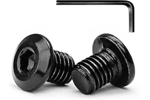 MINHER M4 x 10mm 10Pcs Tête Plate Vis D'assemblage à Six Pans Creux, Vis à Tête Plate, Acier Inoxydable A2 V2A, Boulons de Meubles, Filetage Complet, Oxyde Noir (Avec Clé Hexagonale)