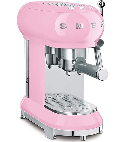 Smeg ECF01WHUK 50's retro style espresso coffee machine, stainless