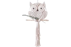 Oriental riverkit Owl Macrame Wall Hanging Woven Tapestry Hand Craft Owls Dream Catchers Cotton Boho Home Decorations 30cm