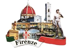 Wedare Magnet Souvenir Florence Italie 3D Aimant pour Réfrigérateur Touriste Souvenirs À La Main Résine Artisanat Maison Cuisine Décoration Firenze Réfrigérateur Aimant Collection Cadeau