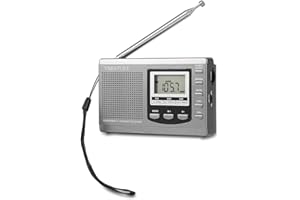 VORAGA Hakeeta Radio-réveil, Mini-Radio Portable avec Radio-réveil et antenne numériques (Gris)
