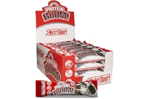 Nutrisport – Barritas Proteicas para Deportistas, Sabor Cookies & Cream, Caja de 24 Barritas, 24x49 gr