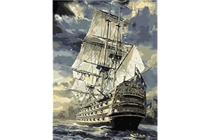 Meecaa Paint by Numbers Sailing Yacht Sea Kit for Adults Beginner DIY Oil Painting 16x20 inch (Sailboat, No Frame)