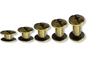 PIACOLNIC 100 Pieza Tornillos Chicago, 4/6/8/10/14mmTornillos Cinturón Remaches, Tornillos De Chicago, Juegos de Tornillos De Encuadernación, Remache de Cuero Perfecto para Encuadernar Jeans Libros