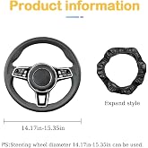 Aputue Carbon Fiber Car Steering Wheel Cover, 38 Cm Breathable Anti-Slip In-Car Accessory, For Most Cars