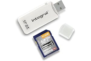 Integral Adapter do czytnika kart pamięci SD USB 2.0, Plug & Play, działa z komputerami PC i Mac i kompatybilny z SD, SDXC i SDHC