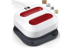 COULEEUR Transferpresse Hitzepresse Maschine DIY Heizpresse Plotter con Zeitmesser, Schnelles Aufheizen,Automatische Abschaltung,Tragbare Heat Press Machine Druckmaschine für T-Shirts Wärmeübertragungsbeutel