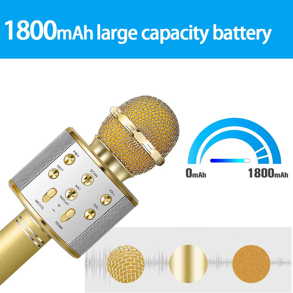 DAMIGRAM Microfono Wireless Karaoke Bluetooth Microfono con Altoparlante, 4.1 Handless Portatile KTV Karaoke Player per… - immagine 6