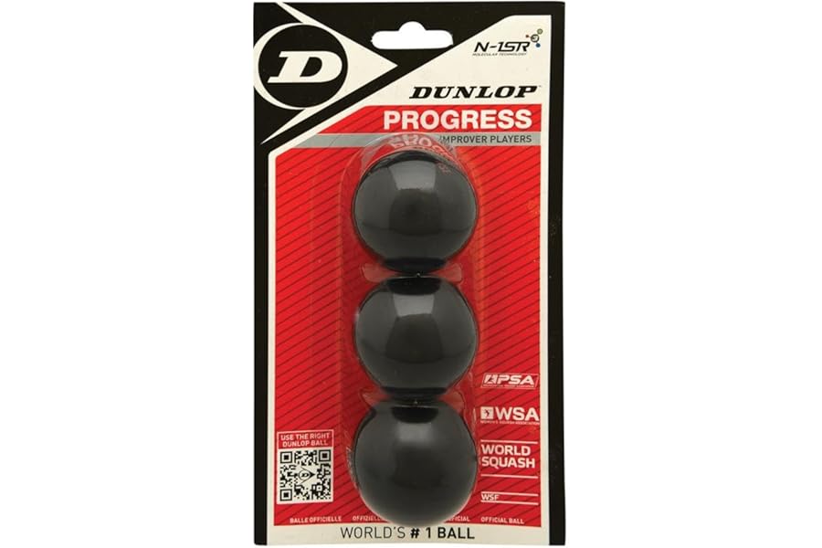 DUNLOP Squash Balls Progress Red, for Recreational and Hobby Players