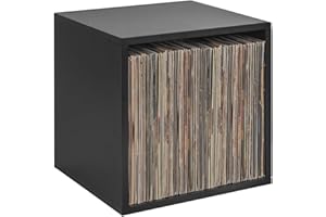 OUUTMEE Record Box black 110 pcs Problemlos stapelbar, schwarz,DIY-Design, kann als CD-Präsentationsständer verwendet werden