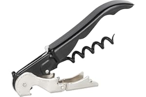 PULLTAP'S GENUINE Slider 900 Negro - Sacacorchos de camarero para uso profesional - Fabricado en España - Incluye doble palanca articulada, navaja cortacápsulas tipo cúter y abrebotellas