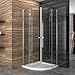 Produktbild Falttür Duschkabine Runddusche 90x90cm eckeinstieg Duschabtrennung ESG Glas Viertelkreis mit Duschtasse