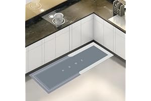 Anseom Alfombras Cocina Lavable,Alfombras de Cocina,Alfombra Antideslizante,Alfombra de Cocina para Piso, Secado rápido,Antifatiga Tapete de Cocina para Oficina Hogar Interior Pasillo,120x40cm