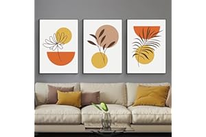 HMDKHI Lot de 3 posters modernes et abstraits de Bohême - Décoration murale - Belles images botaniques - Art mural minimaliste - Sans cadre - Tableau mural 07,40 x 60 cm