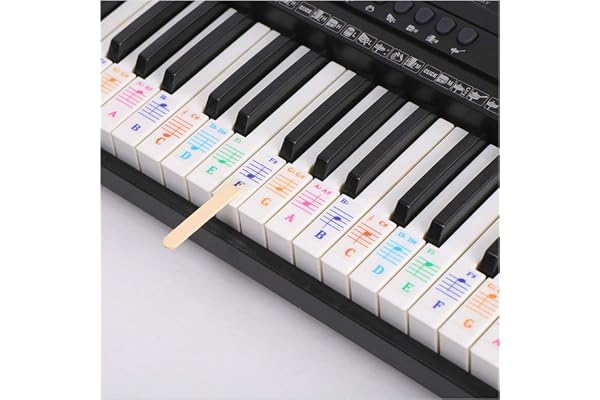 Autocollants transparents amovibles pour clavier de piano à 25/49/61/54/88 touches - Pour touches de piano blanches et noires - Accessoires de clavier pour enfants et débutants