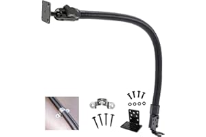 ChargerCity 24“ Adjustable 4 Hole AMPS Pattern Replacement Car Truck Seat Rail Floor Mount w/24 Gooseneck for SiriusXM Satellite Radio/ICOM Yaesu CB Ham Radio & Garmin ZUMO XT Rigged Mount GPS