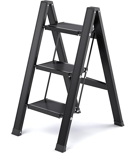 Scala A Pioli KULACO 3 Gradini | Pieghevole In Alluminio | Portatile E Antiscivolo