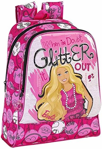 BARBIE Cartoon Movie Character Glitter It Out Childrens Backpack Kids Rucksack Travel Trip Pink Bag Authentic item Officially licensed