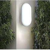 Ucuz Geldi Banyo Tavan Lambası Aydos 20W Oval Balkon Tavan Lambası 6400K Beyaz LED Işık Teras Duvar Lambası (Beyaz)