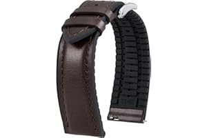 BINLUN Correas de Reloj de Cuero 14mm 16mm 18mm 19mm 20mm 21mm 22mm Correa de Reloj Piel de Liberación Rápida Cera de Aceite Cuero y Silicona Híbrido Correa de Repuesto para Hombres Mujeres 6 Colores