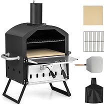 Four à Pizza Extérieur Komfotteu - En Fer, Avec Pierre à Pizza, Grilles Et Accessoires