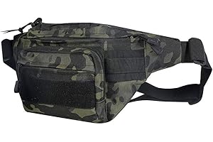 Huntvp Marsupio Uomo Sportivo, Borsetta a Tracolla Militare Borsa per Campeggio Escursionismo Ciclismo Viaggio Trekking Porta Smartphone Chiave Denaro