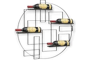 DANDIBO Estantería para Botellas de Vino «PI4».Soporte de Botellas de Metal 80 cm, estantería de Pared Porta Botellas