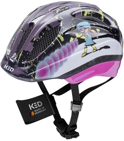 KED Meggy II Kinderfahrradhelm Größe S (46-51 Cm) - Mit QUICKSAFE® Blinklichtern, Grün Mit Sternen