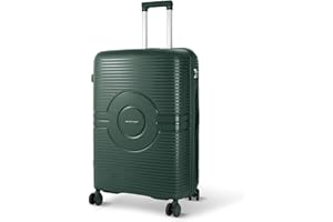 Artebeads Maleta de Viaje Mediana, PP Material Trolley Rígida Expandible con Ruedas Giratorias y Cierre de Combinación, Mediana Equipaje de Mano Resistente y Duradero, Ligero(Verde Oscuro, 68x44x25cm)