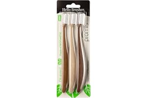 Promis Brush – Cepillo de dientes suave sostenible fabricado en material renovable, bioplástico, 6750 cerdas suaves, fabricado en Alemania, diseño italiano (wood love, triopack)