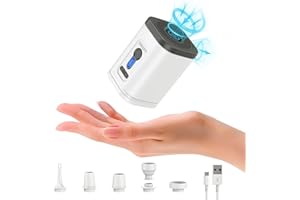 HUGERSTONE Electric Air Pump for Inflatables, Portable Rechargeable 1400mAh Battery for Space Hopper Exercise Ball, Inflate Deflate Mini Pumps for Pool Floats Air Bed, Air Mattress Yoga Balls Vacuum Storage Bags